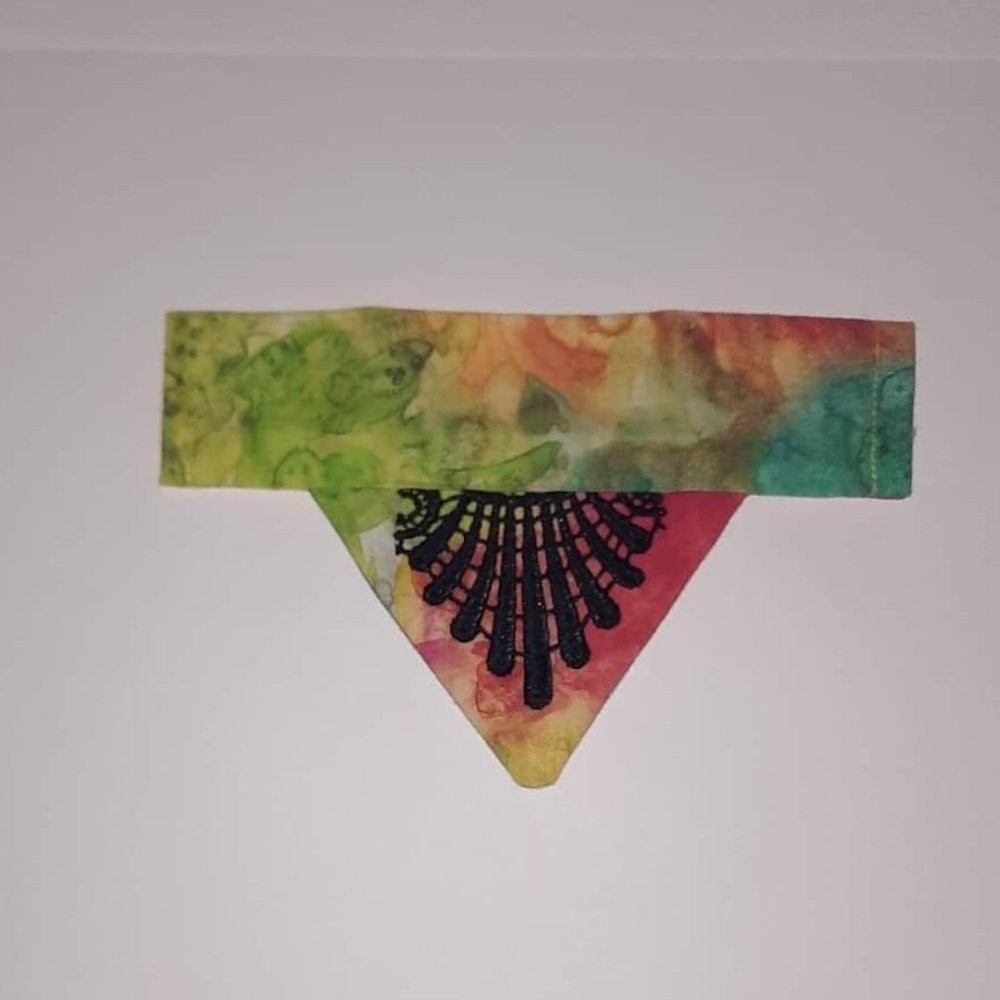 Fancy Pet Scarf Dog Bandana Rainbow Black Indy Tassel